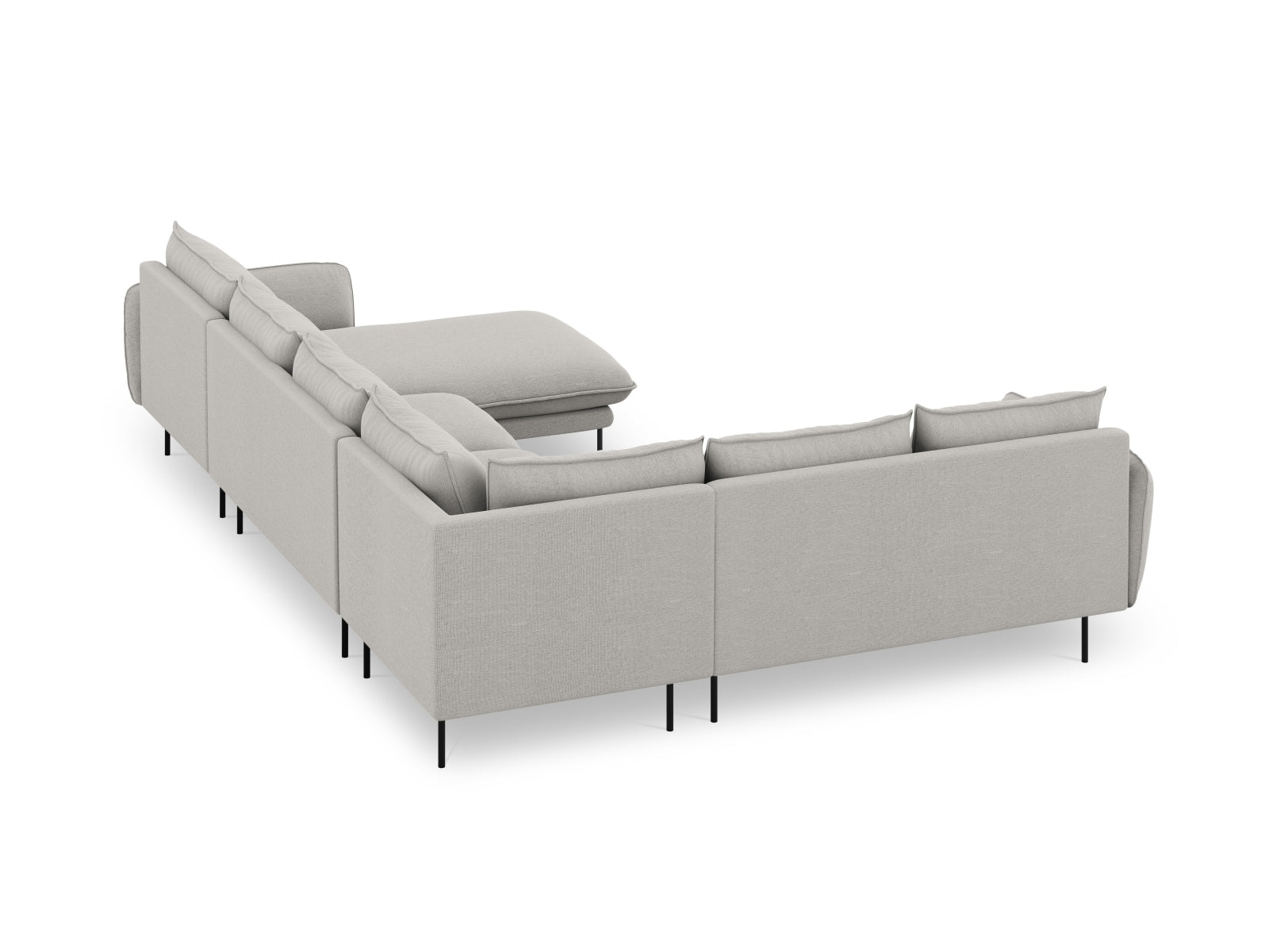 Vienna Panoramic Ecksofa links 7 Sitzer 235cm in Light Grey/Schwarz-Asgard/ Positano präsentiert im Onlineshop von KAQTU Design AG. Ecksofa links ist von Cosmopolitan Design