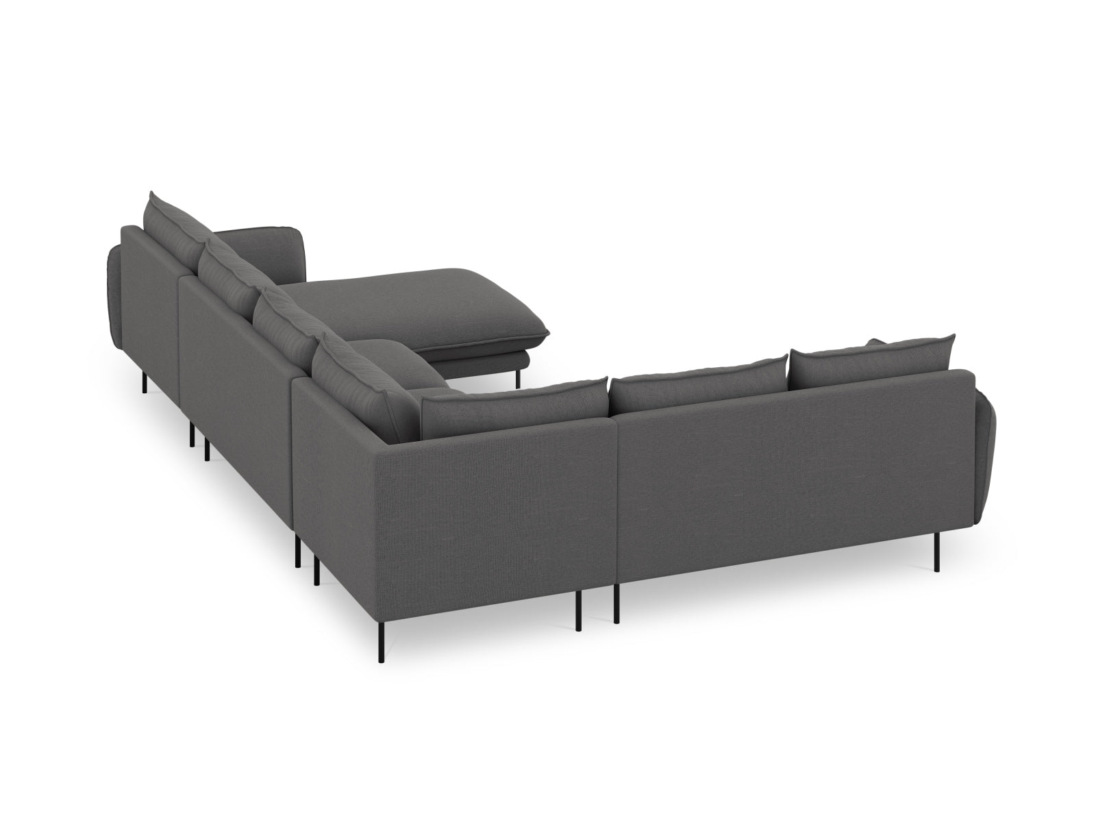 Vienna Panoramic Ecksofa links 7 Sitzer 235cm in Dark Grey/Schwarz-Positano präsentiert im Onlineshop von KAQTU Design AG. Ecksofa links ist von Cosmopolitan Design
