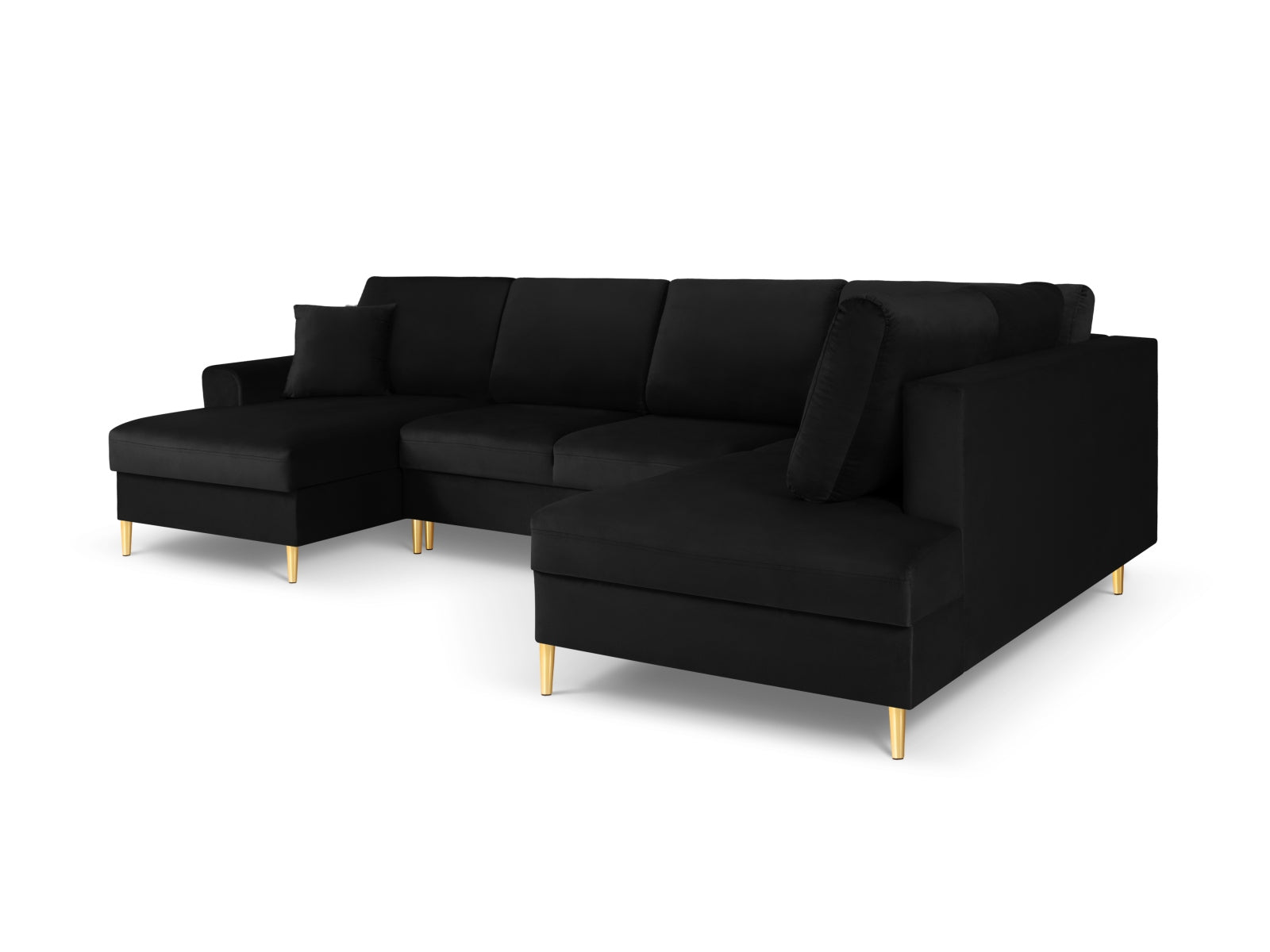Modernes Kyoto Velour Panoramic Ecksofa rechts, 7 Sitzer mit praktischem Stauraum und Schlaffunktion, perfekt für gemütliche Abende.