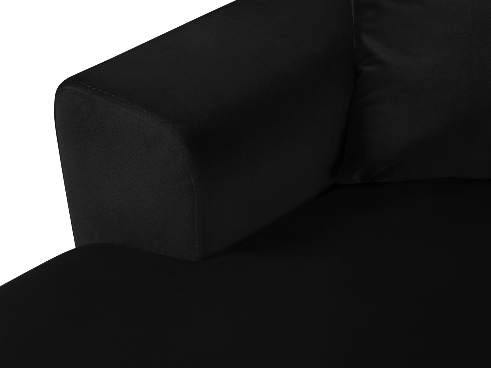 Elegantes Kyoto Velour Panoramic Ecksofa rechts, 7 Sitzer mit Stauraum und Schlaffunktion, ideal für stilvolle Wohnräume und entspannte Nächte.