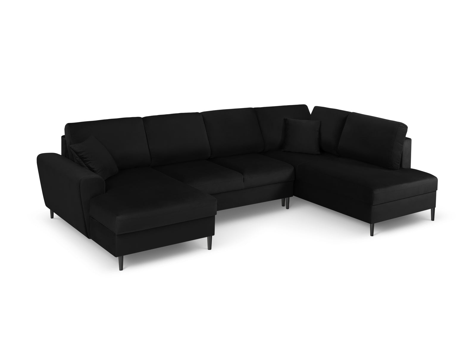 Modernes Kyoto Velour Panoramic Ecksofa rechts, 7 Sitzer mit praktischem Stauraum und Schlaffunktion, perfekt für gemütliche Abende.
