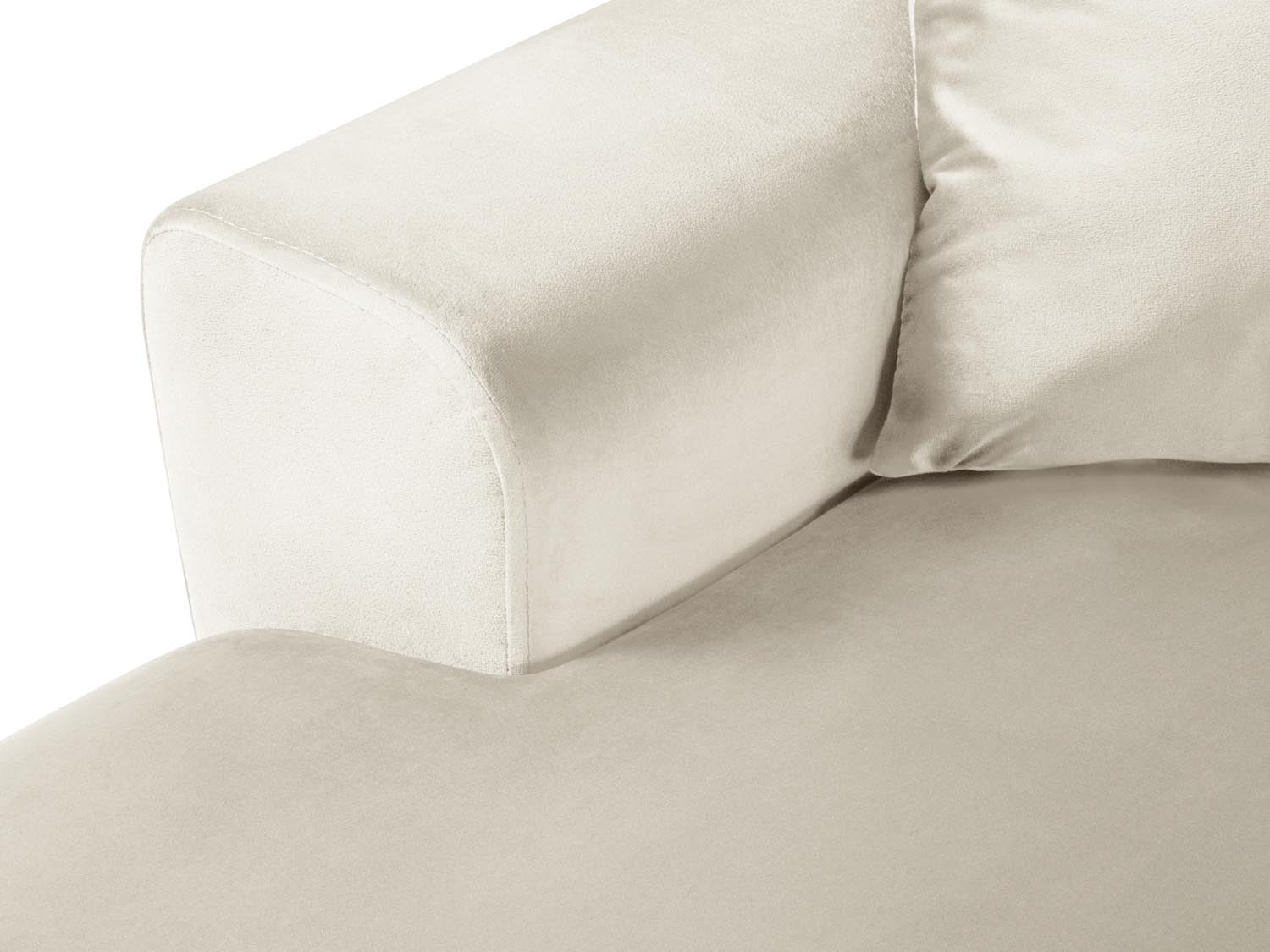 Elegantes Kyoto Velour Ecksofa, 7-Sitzer, rechts, bietet Stauraum und eine bequeme Schlaffunktion – ideal für moderne Wohnräume.