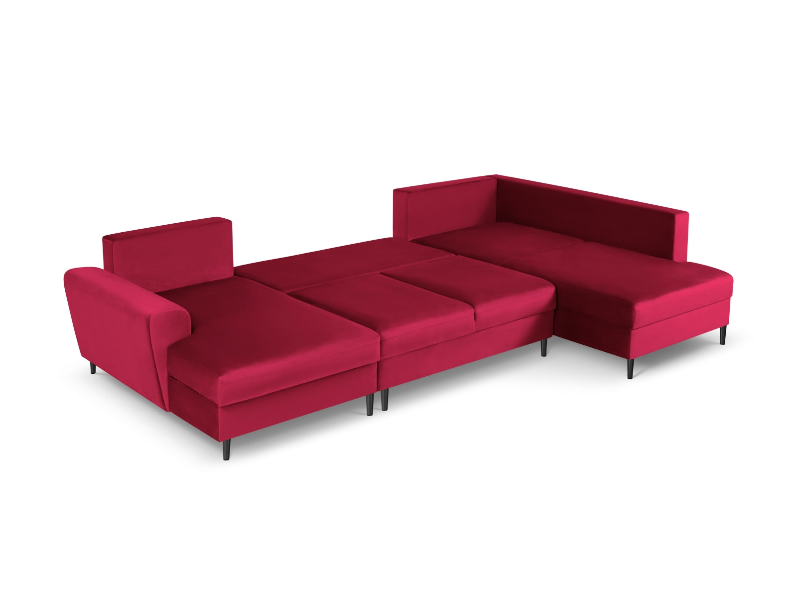 Stylisches Kyoto Velour Panoramic Ecksofa rechts, 7 Sitzer mit praktischem Stauraum und Schlaffunktion, perfekt für moderne Wohnkonzepte.