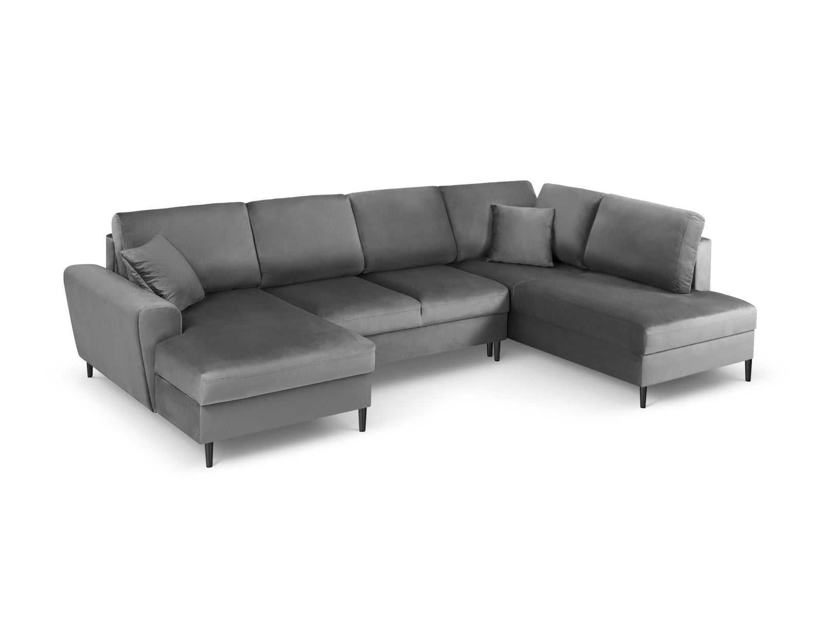 Elegantes Kyoto Velour Panoramic Ecksofa rechts, 7-Sitzer mit praktischem Stauraum und komfortabler Schlaffunktion für entspannte Momente.