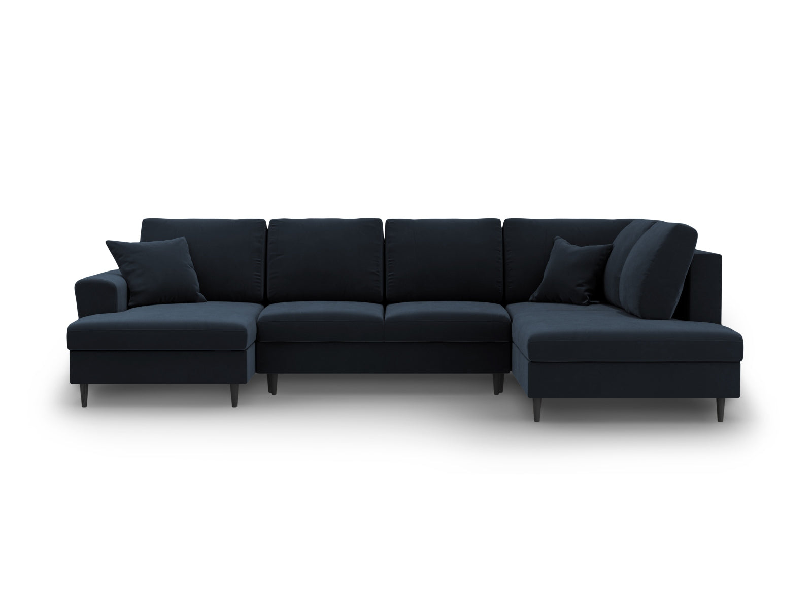 Kyoto Velour Panoramic Right Sofa mit Stauraum und Schlaffunktion 7 Sitzer 194cm in Dark Blue-Riviera präsentiert im Onlineshop von KAQTU Design AG. Bettsofa rechts ist von Cosmopolitan Design