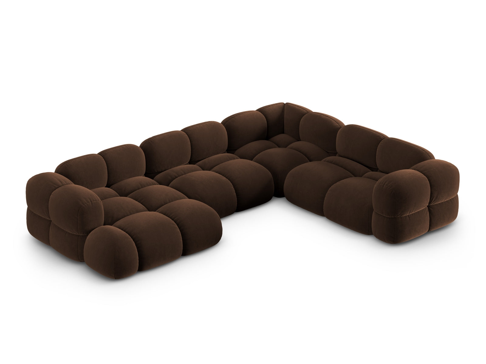 Loretto Velour Panoramic Ecksofa rechts 5 Sitzer 250cm in Chocolate-Vogue präsentiert im Onlineshop von KAQTU Design AG. Ecksofa rechts ist von Cosmopolitan Design