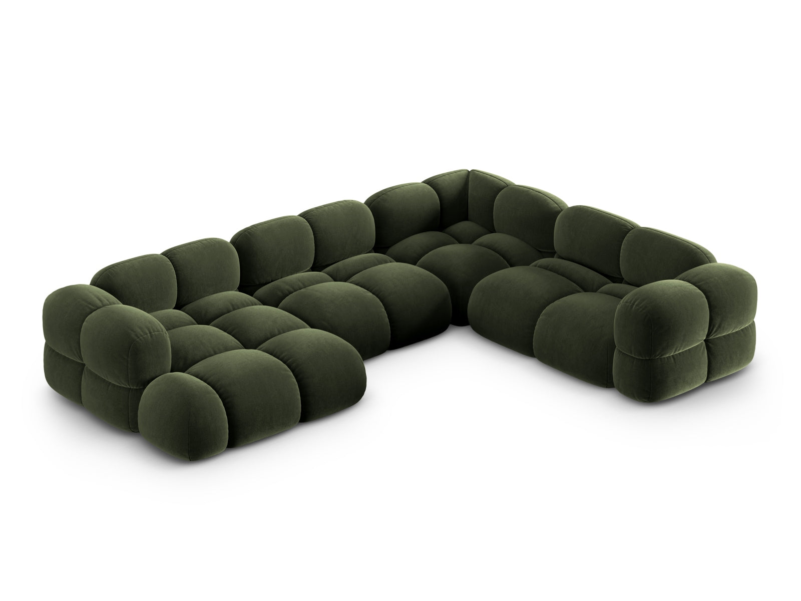Loretto Velour Panoramic Ecksofa rechts 5 Sitzer 250cm in Green-Vogue präsentiert im Onlineshop von KAQTU Design AG. Ecksofa rechts ist von Cosmopolitan Design