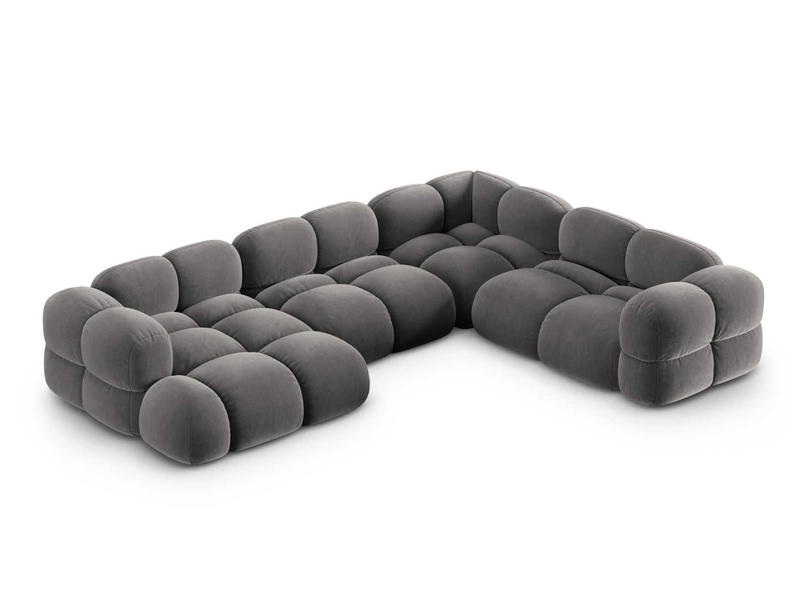 Loretto Velour Panoramic Ecksofa rechts 5 Sitzer 250cm in Grey-Vogue präsentiert im Onlineshop von KAQTU Design AG. Ecksofa rechts ist von Cosmopolitan Design