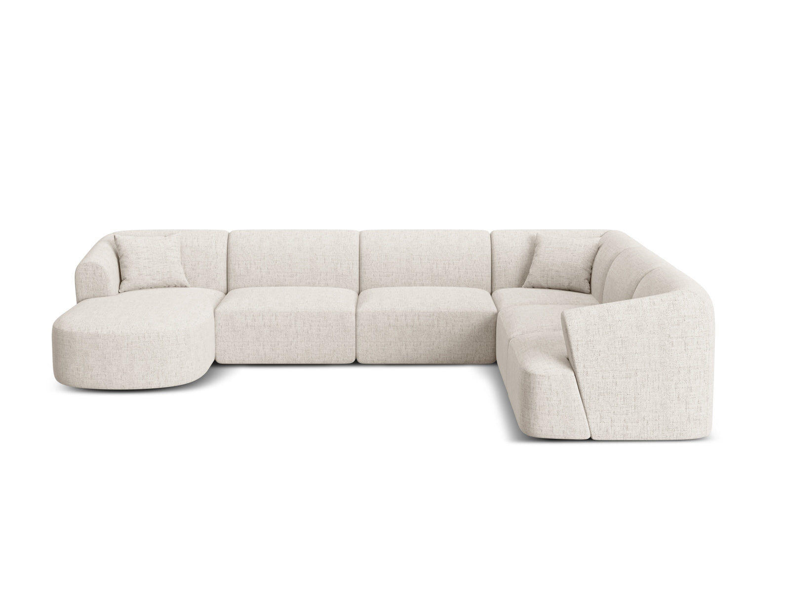 7-Sitzer Modular Ecksofa Panoramic rechts Campi in Light Beige-Moly präsentiert im Onlineshop von KAQTU Design AG. Ecksofa rechts ist von Cosmopolitan Design