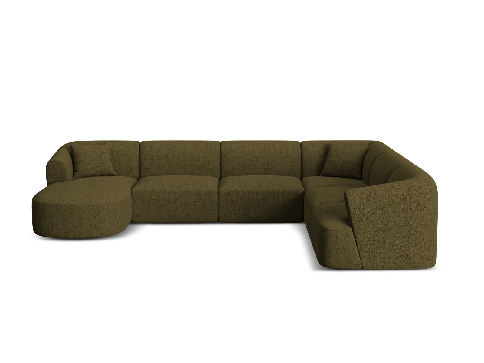 7-Sitzer Modular Ecksofa Panoramic rechts Campi in Green-Moly präsentiert im Onlineshop von KAQTU Design AG. Ecksofa rechts ist von Cosmopolitan Design