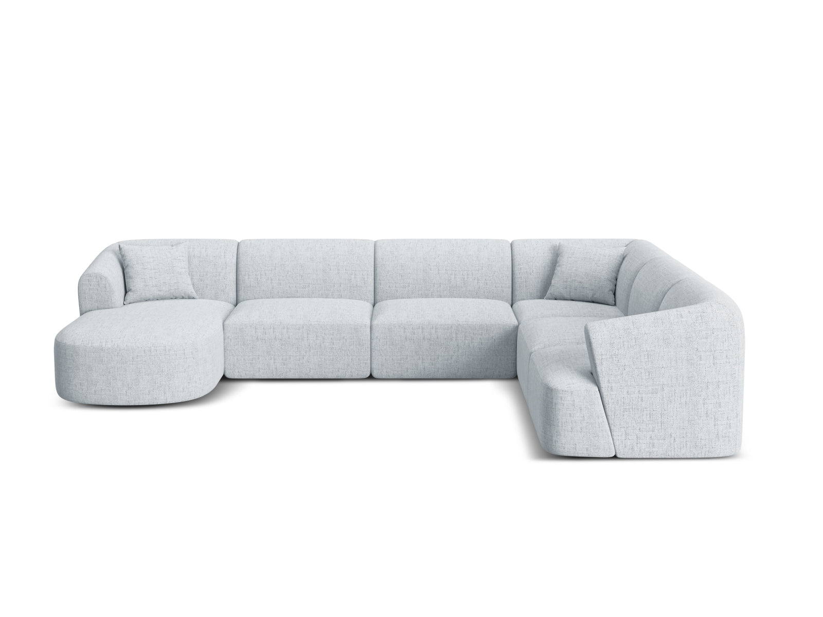 7-Sitzer Modular Ecksofa Panoramic rechts Campi in Light Grey-Moly präsentiert im Onlineshop von KAQTU Design AG. Ecksofa rechts ist von Cosmopolitan Design