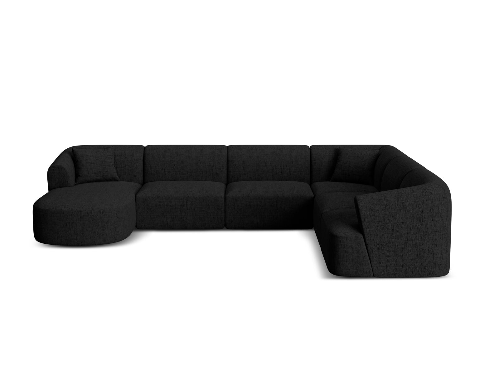 7-Sitzer Modular Ecksofa Panoramic rechts Campi in Black-Moly präsentiert im Onlineshop von KAQTU Design AG. Ecksofa rechts ist von Cosmopolitan Design
