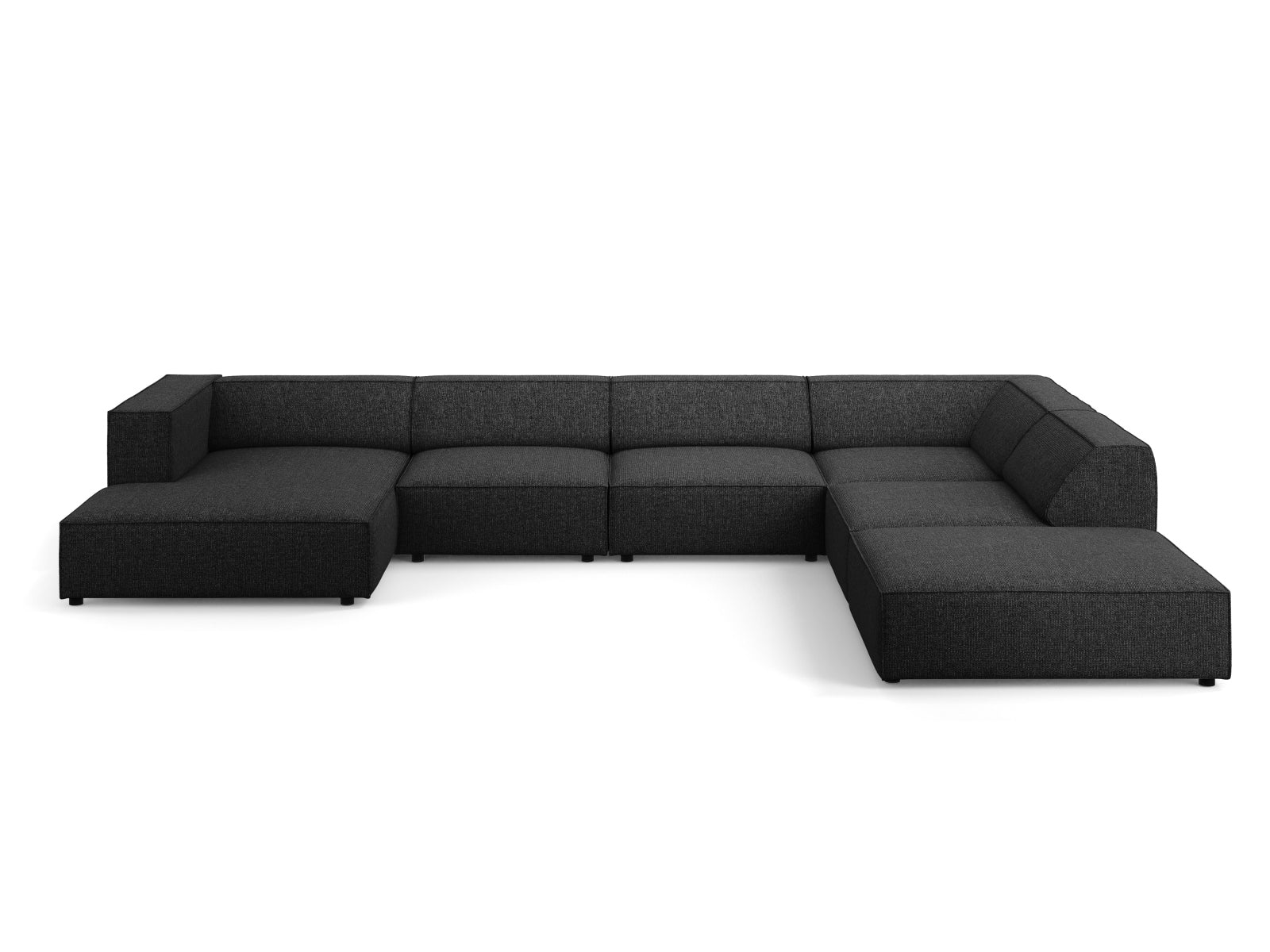 Arendal Panoramic Ecksofa rechts 7 Sitzer in Black präsentiert im Onlineshop von KAQTU Design AG. Ecksofa rechts ist von Cosmopolitan Design