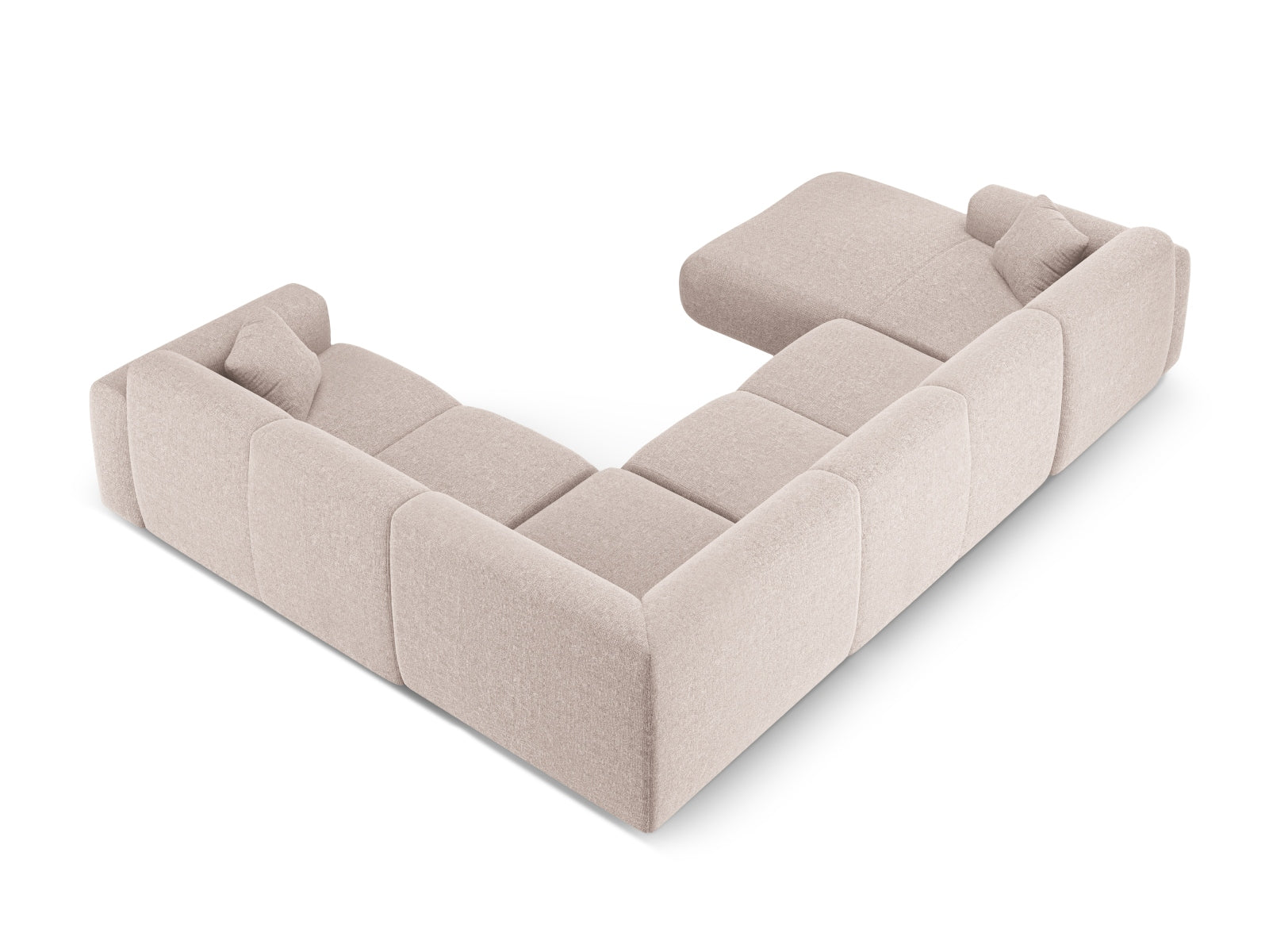 Entdecken Sie das Nolio Panoramic Ecksofa rechts (252cm) von Cosmopolitan Design – ein elegantes 6-Sitzer Sofa, das modernen Stil und höchsten Komfort bietet!