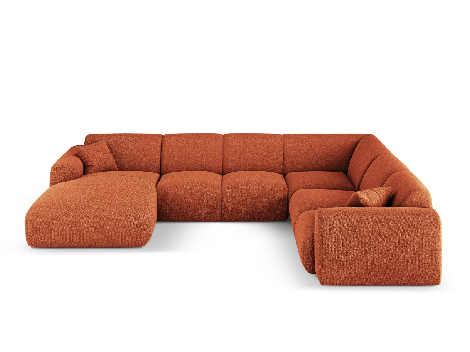 Nolio Panoramic Ecksofa rechts 6 Sitzer 252cm in Terracotta präsentiert im Onlineshop von KAQTU Design AG. Ecksofa rechts ist von Cosmopolitan Design