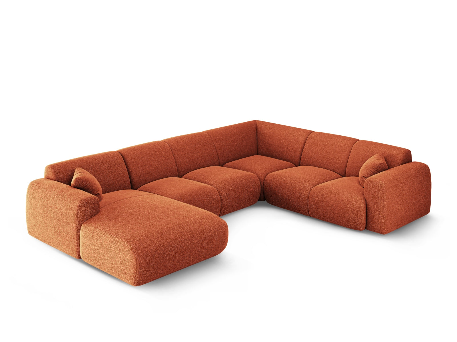 Erleben Sie das Nolio Panoramic Ecksofa rechts (252cm) von Cosmopolitan Design – ein stilvolles 6-Sitzer Sofa, das Komfort und Eleganz vereint!