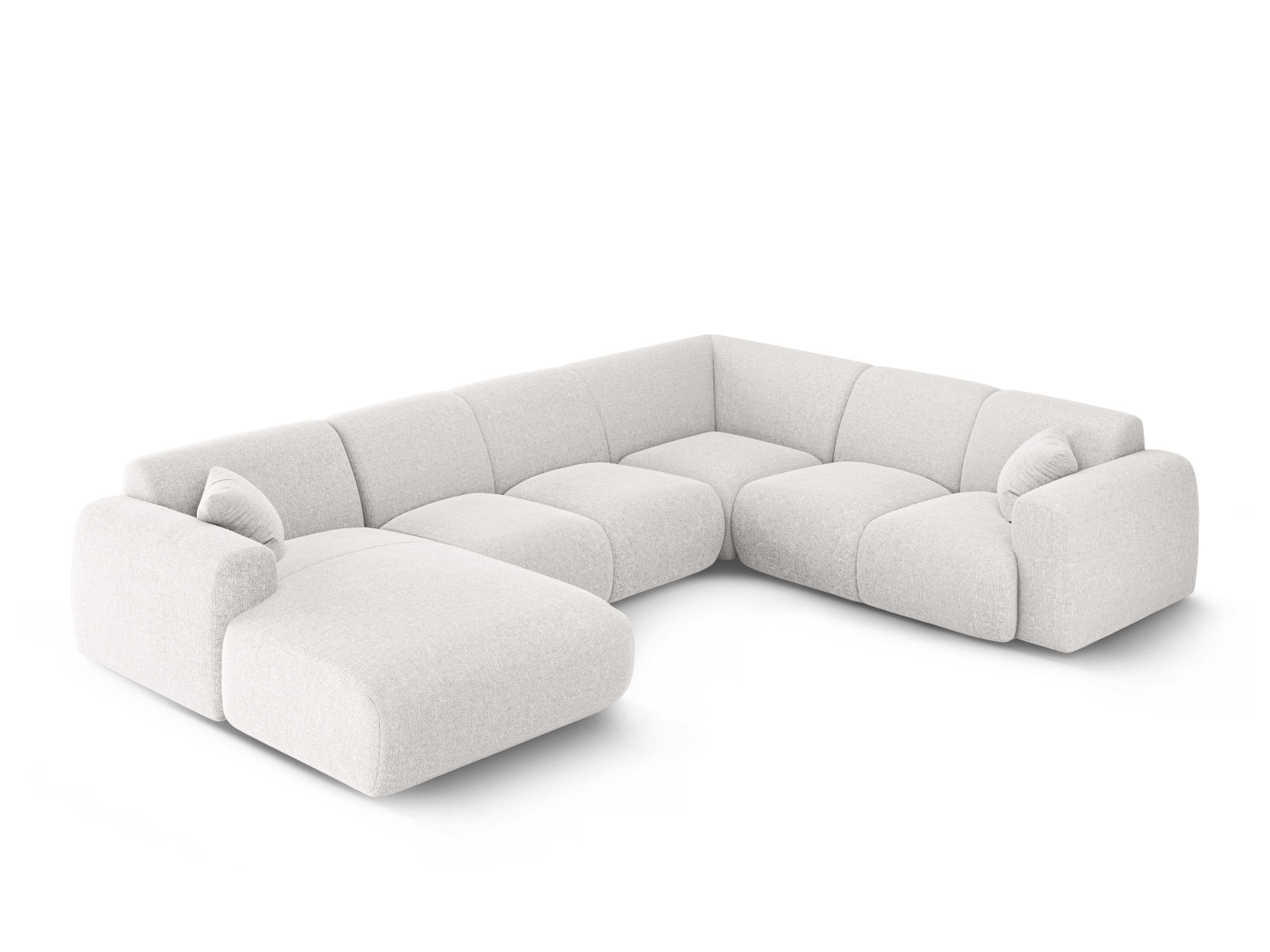 Erleben Sie das Nolio Panoramic Ecksofa rechts (252cm) von Cosmopolitan Design – ein stilvolles 6-Sitzer Sofa, das Komfort und Eleganz vereint!