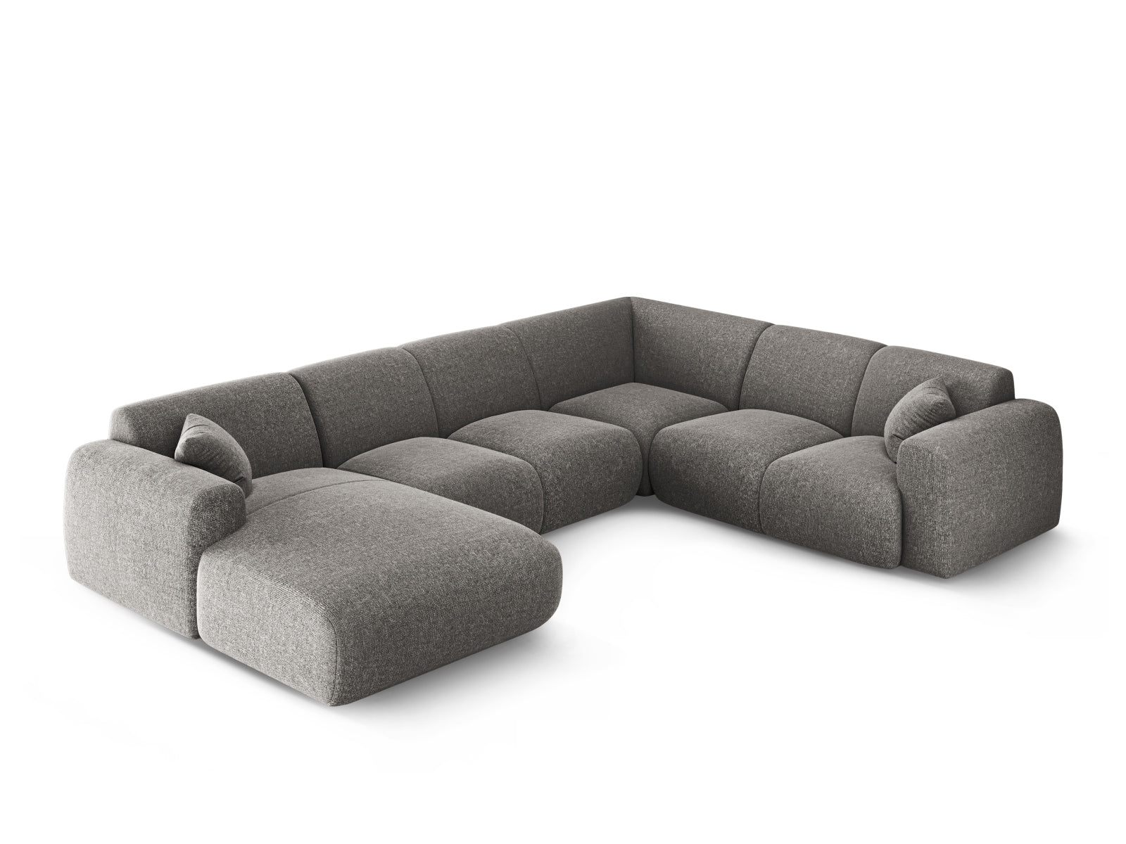 Erleben Sie das Nolio Panoramic Ecksofa rechts (252cm) von Cosmopolitan Design – ein stilvolles 6-Sitzer Sofa, das Komfort und Eleganz vereint!