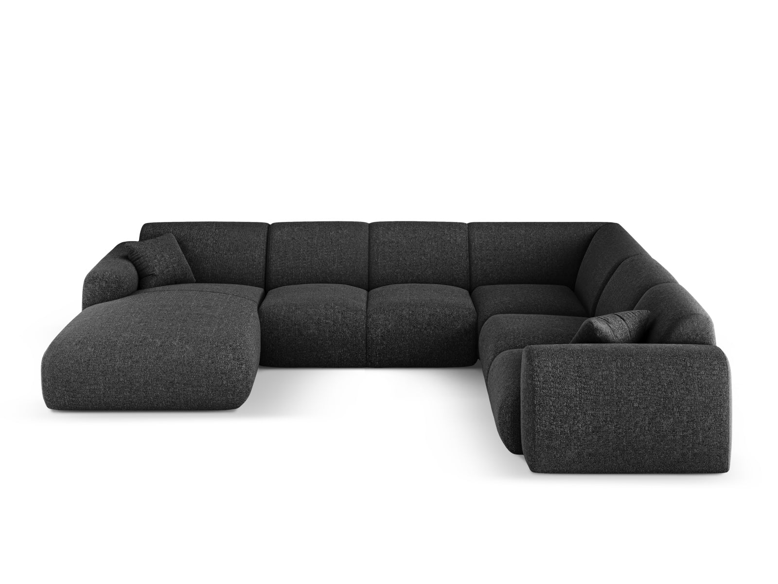 Nolio Panoramic Ecksofa rechts 6 Sitzer 252cm in Black präsentiert im Onlineshop von KAQTU Design AG. Ecksofa rechts ist von Cosmopolitan Design