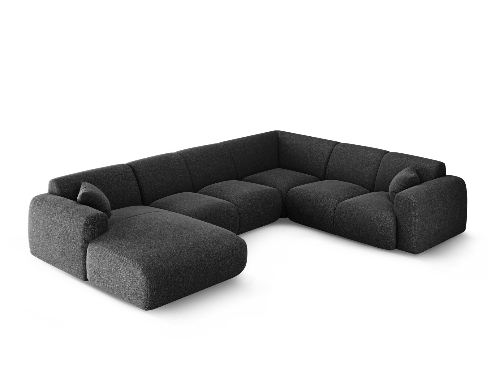 Erleben Sie das Nolio Panoramic Ecksofa rechts (252cm) von Cosmopolitan Design – ein stilvolles 6-Sitzer Sofa, das Komfort und Eleganz vereint!