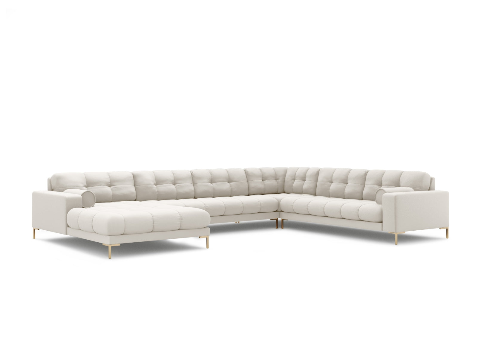 7-Sitzer Ecksofa Panoramic Bali rechts in Light Beige-Neve präsentiert im Onlineshop von KAQTU Design AG. Ecksofa rechts ist von Cosmopolitan Design