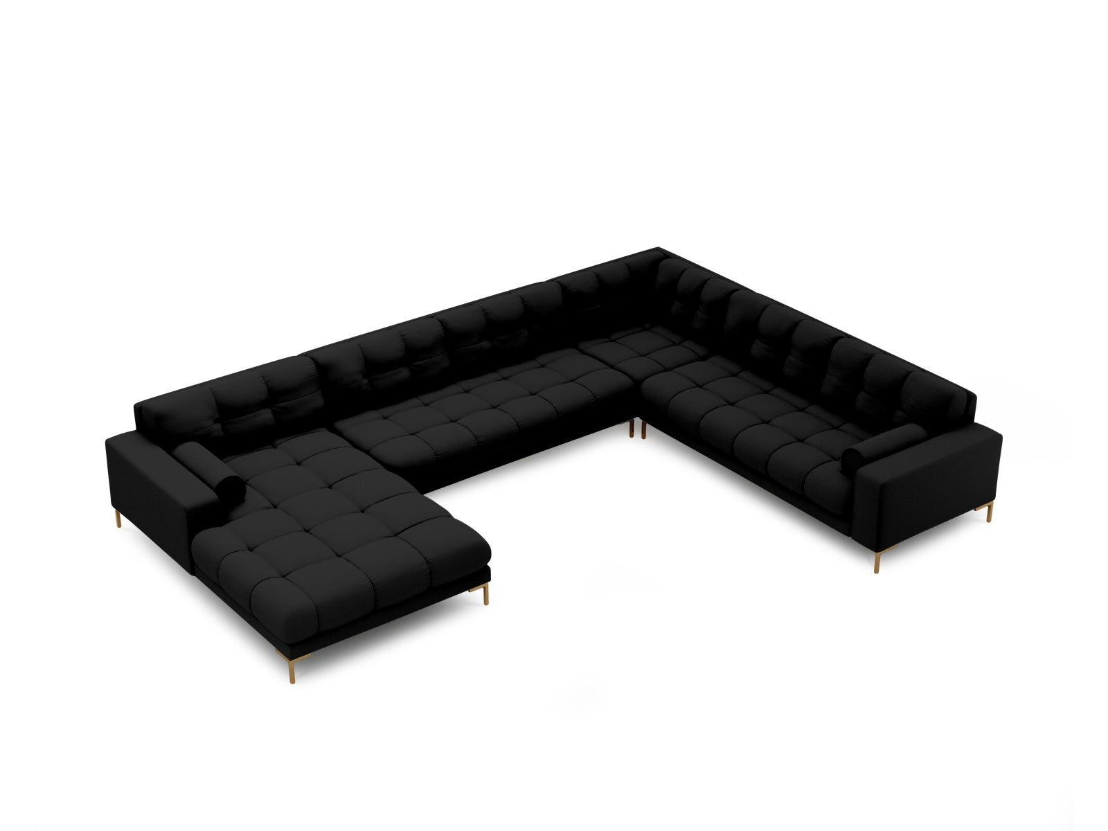 7-Sitzer Ecksofa Panoramic Bali rechts in Black-Neve präsentiert im Onlineshop von KAQTU Design AG. Ecksofa rechts ist von Cosmopolitan Design