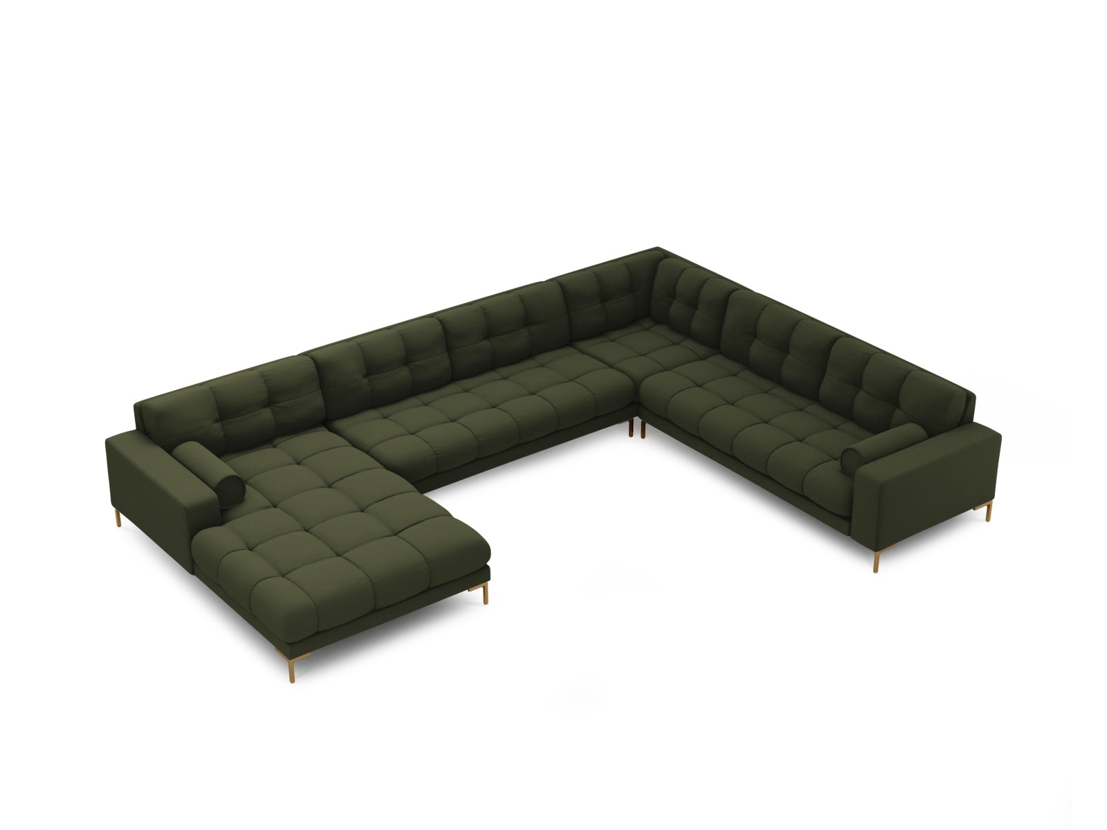 7-Sitzer Ecksofa Panoramic Bali rechts in Green-Neve präsentiert im Onlineshop von KAQTU Design AG. Ecksofa rechts ist von Cosmopolitan Design
