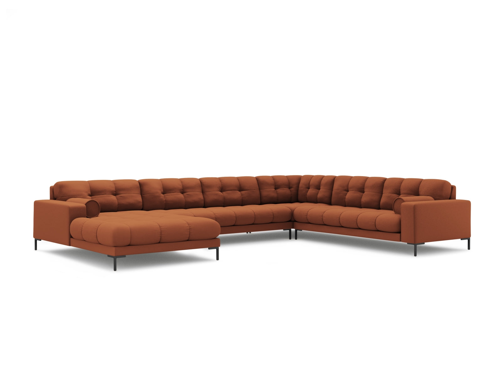 7-Sitzer Ecksofa Panoramic Bali rechts in Brick-Neve präsentiert im Onlineshop von KAQTU Design AG. Ecksofa rechts ist von Cosmopolitan Design