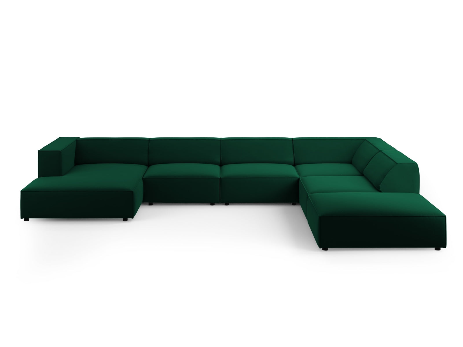 Arendal Velour Panoramic Ecksofa rechts 7 Sitzer in Bottle Green präsentiert im Onlineshop von KAQTU Design AG. Ecksofa rechts ist von Cosmopolitan Design