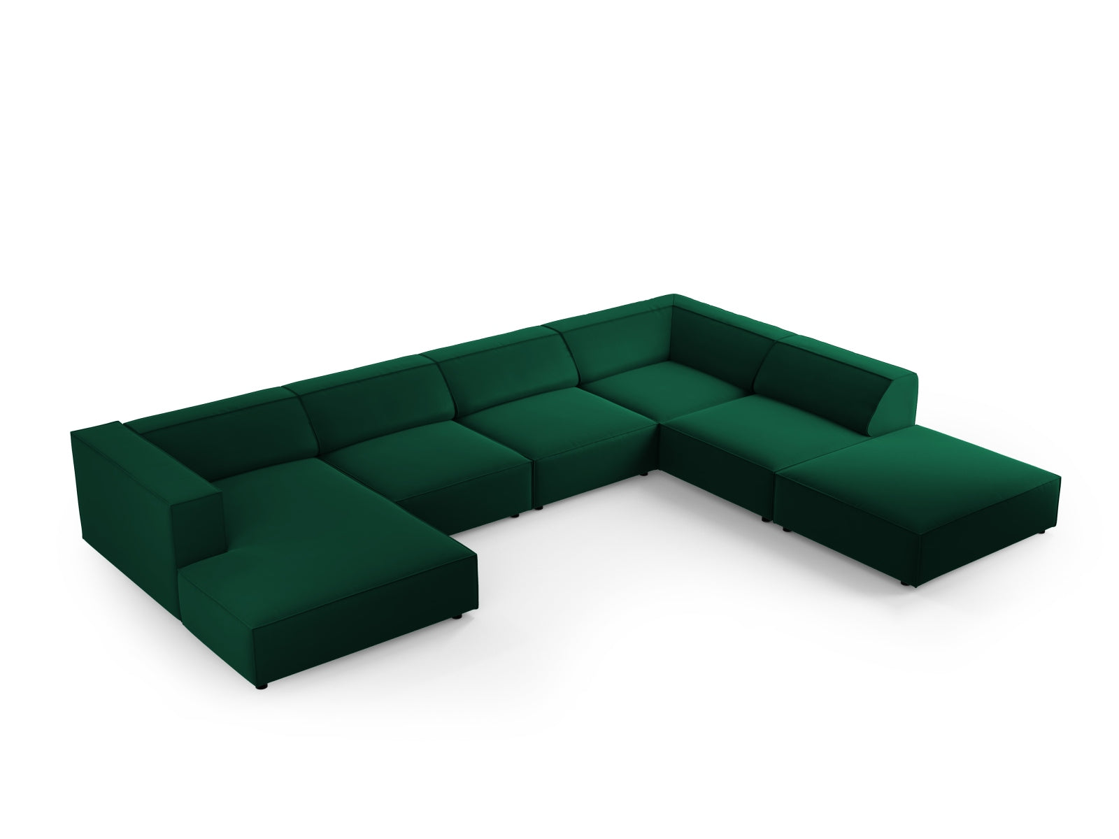 Erleben Sie das Arendal Velour Panoramic Ecksofa rechts 7 Sitzer von Cosmopolitan Design – stilvolles Design, hervorragender Komfort und perfekt für Ihr modernes Zuhause.