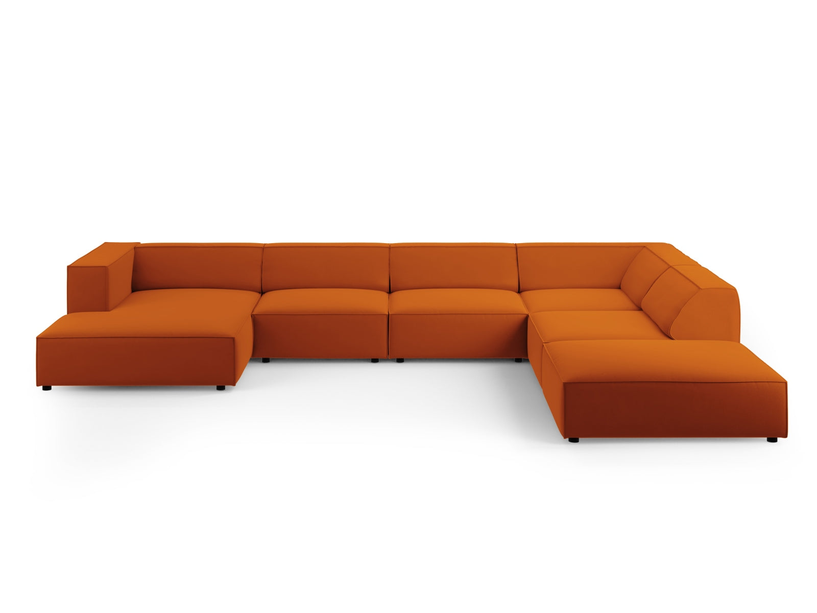 Arendal Velour Panoramic Ecksofa rechts 7 Sitzer in Terracotta präsentiert im Onlineshop von KAQTU Design AG. Ecksofa rechts ist von Cosmopolitan Design