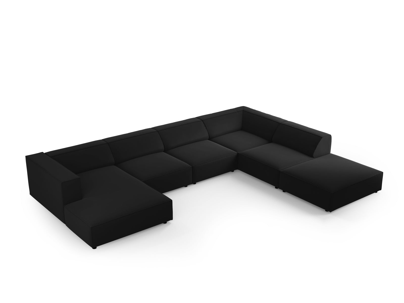 Erleben Sie das Arendal Velour Panoramic Ecksofa rechts 7 Sitzer von Cosmopolitan Design – stilvolles Design, hervorragender Komfort und perfekt für Ihr modernes Zuhause.