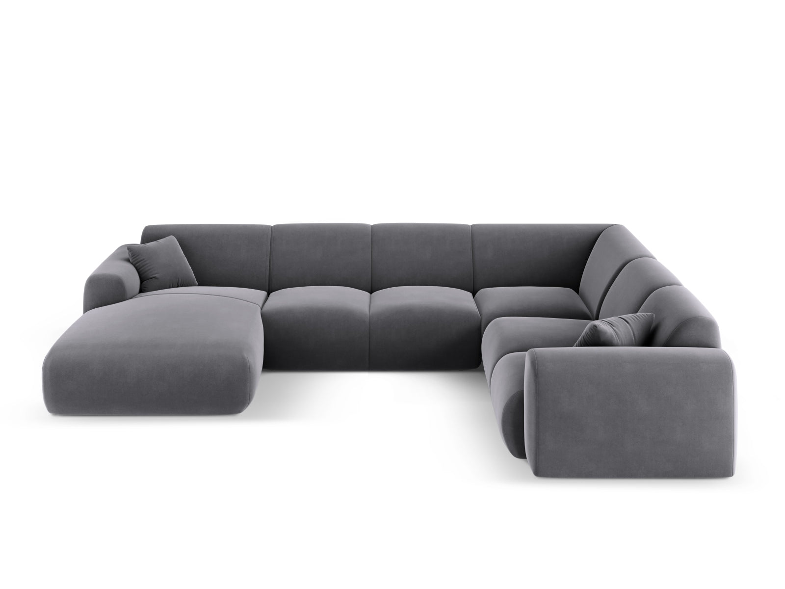 Nolio Velour Panoramic Ecksofa rechts 6 Sitzer 252cm in Dark Grey präsentiert im Onlineshop von KAQTU Design AG. Ecksofa rechts ist von Cosmopolitan Design