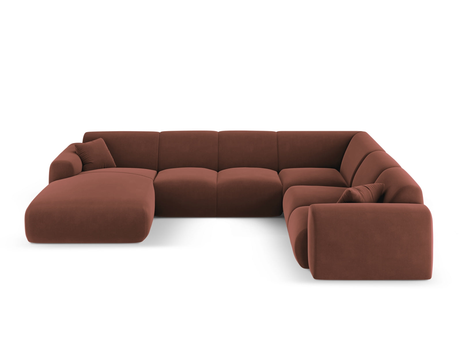 Nolio Velour Panoramic Ecksofa rechts 6 Sitzer 252cm in Cuoio-Casino präsentiert im Onlineshop von KAQTU Design AG. Ecksofa rechts ist von Cosmopolitan Design