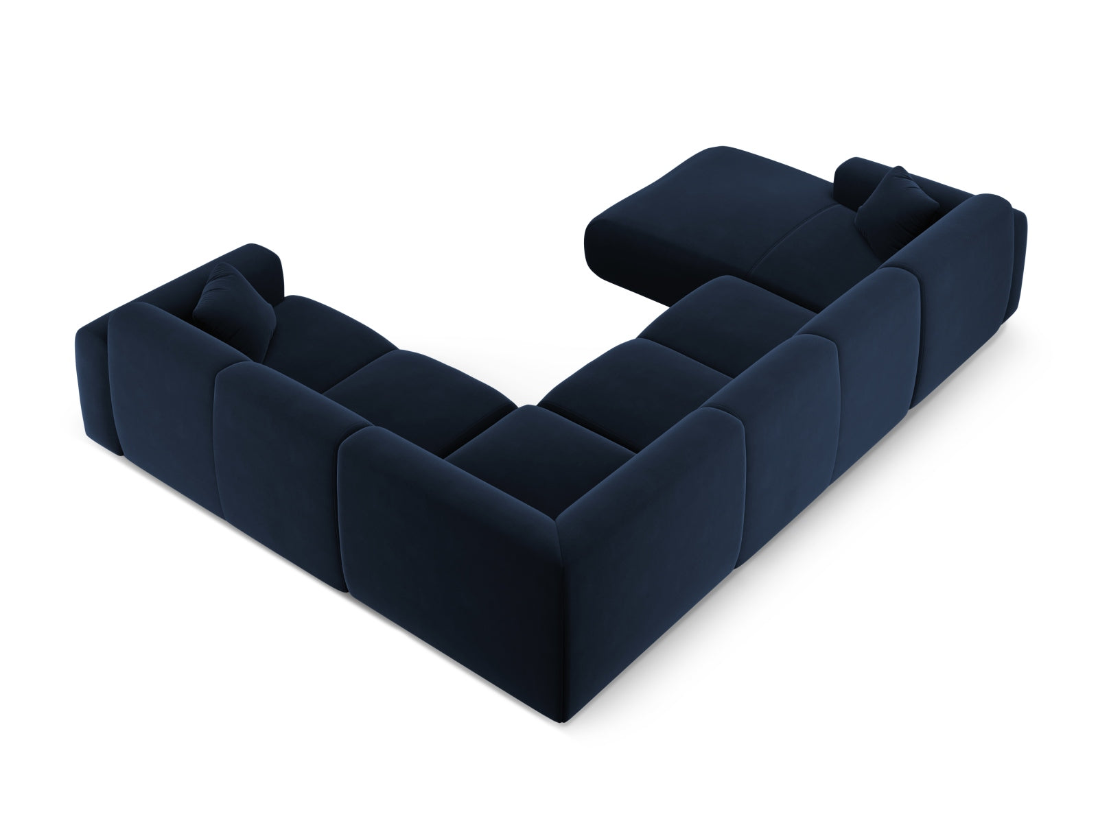 Entdecken Sie das Nolio Velour Panoramic Ecksofa rechts (252cm) von Cosmopolitan Design – ein elegantes 6-Sitzer Sofa, das Komfort und Stil vereint.