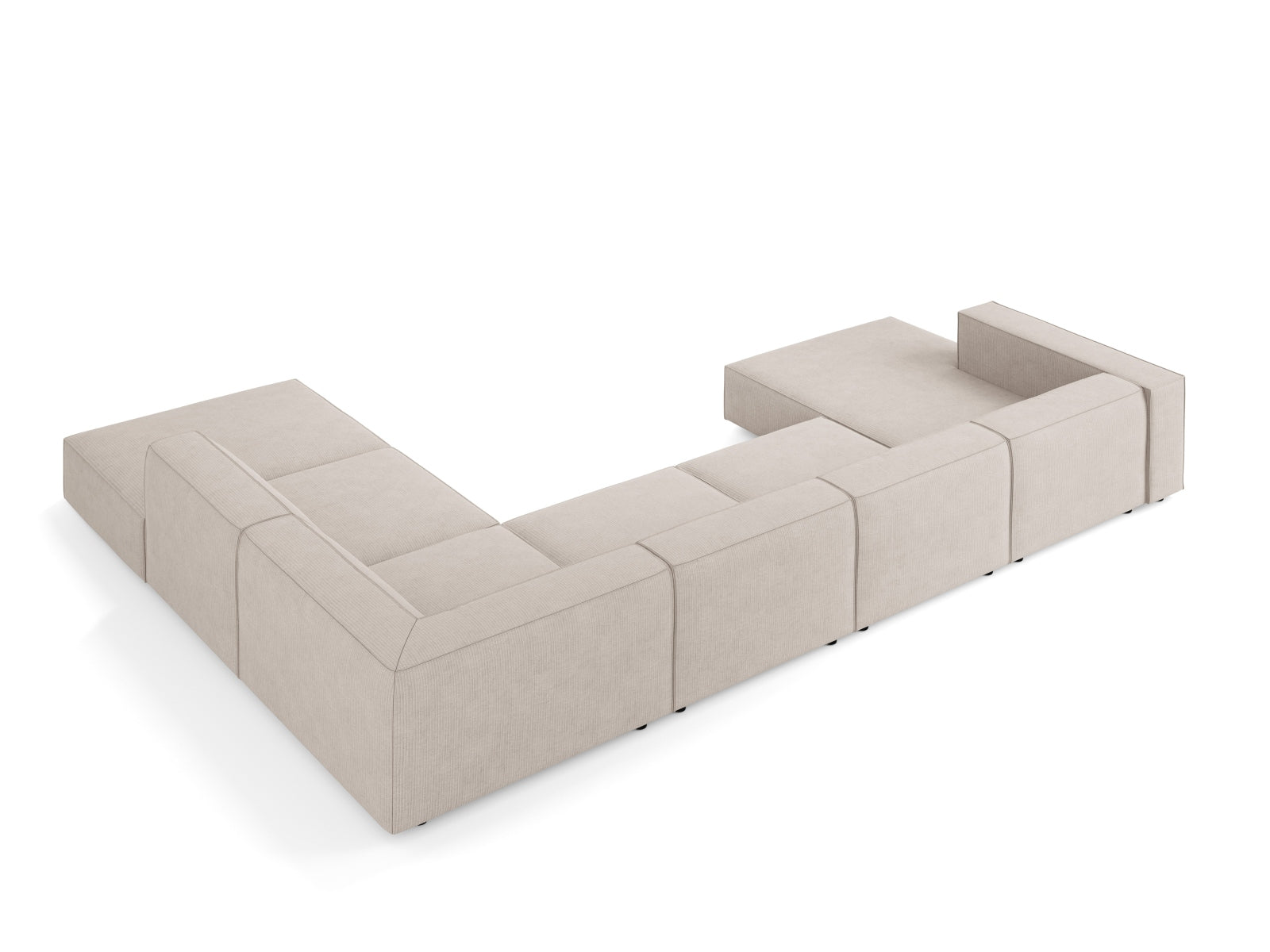 Entdecken Sie das Arendal Panoramic Ecksofa rechts 7 Sitzer von Cosmopolitan Design – perfektes Zusammenspiel aus modernem Stil, hohem Komfort und eleganter Ausstrahlung für Ihr Wohnzimmer.