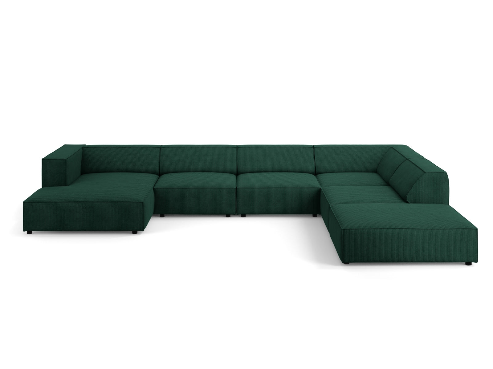 Arendal Panoramic Ecksofa rechts 7 Sitzer in Bottle Green präsentiert im Onlineshop von KAQTU Design AG. Ecksofa rechts ist von Cosmopolitan Design