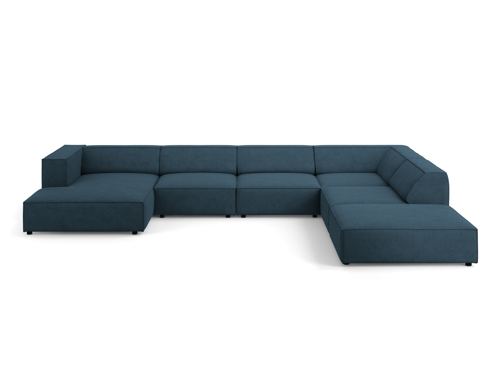 Arendal Panoramic Ecksofa rechts 7 Sitzer in Navy Blue präsentiert im Onlineshop von KAQTU Design AG. Ecksofa rechts ist von Cosmopolitan Design