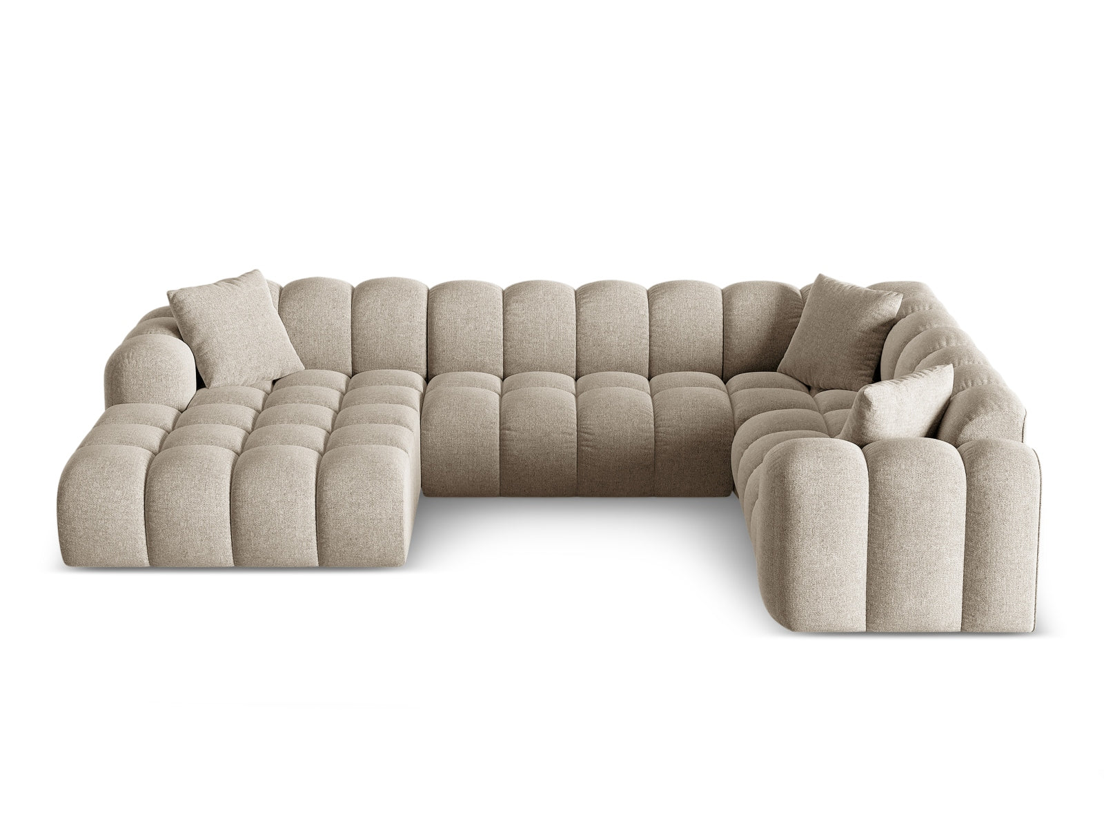 4-Sitzer Ecksofa rechts Panoramic Treno in Dark Beige-Eden präsentiert im Onlineshop von KAQTU Design AG. Ecksofa rechts ist von Cosmopolitan Design