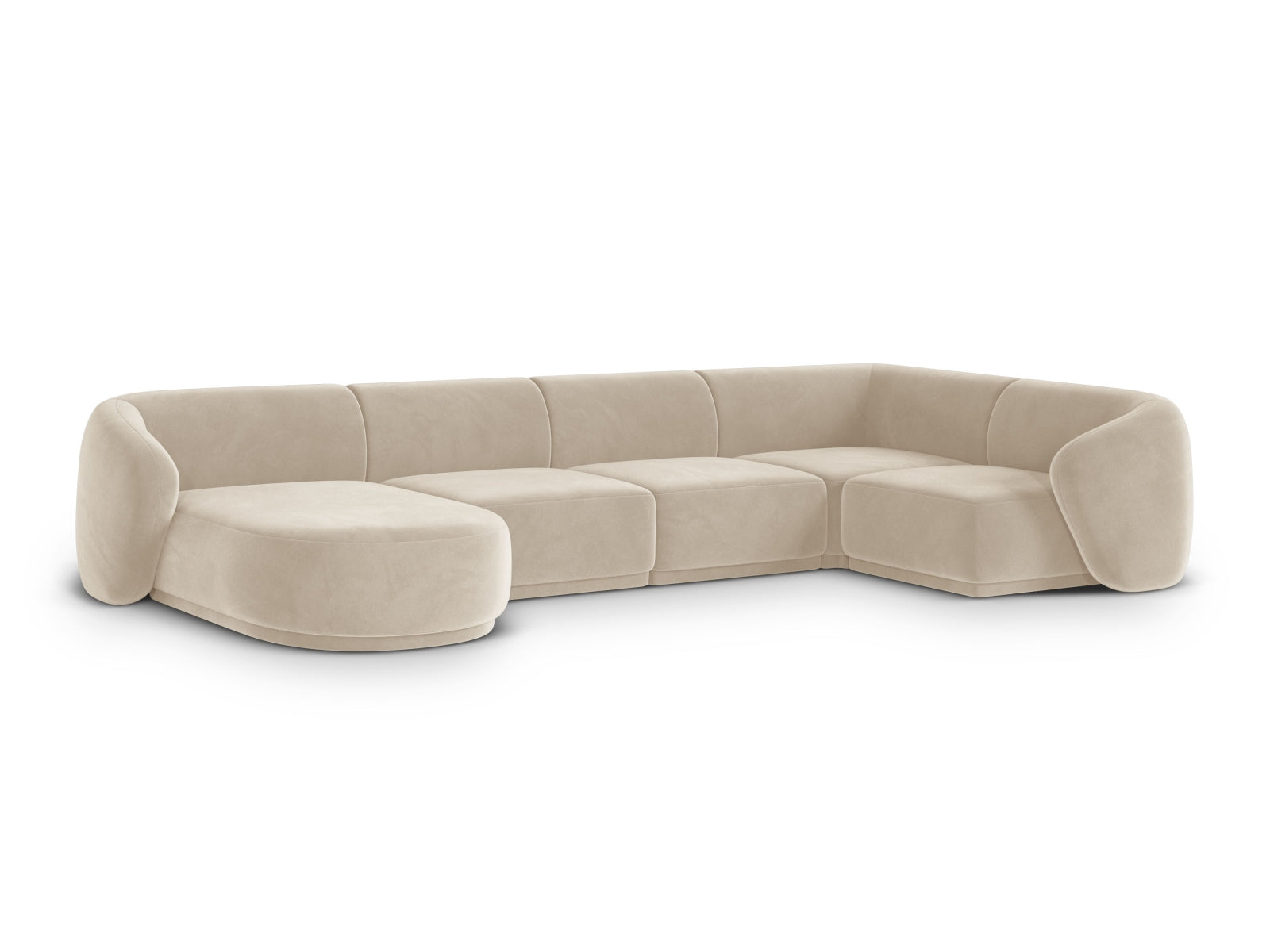 Beige 6-Sitzer Panoramic Ecksofa Gomera von Cosmopolitan Design, stilvolles und modernes Möbelstück für Ihr Wohnzimmer.