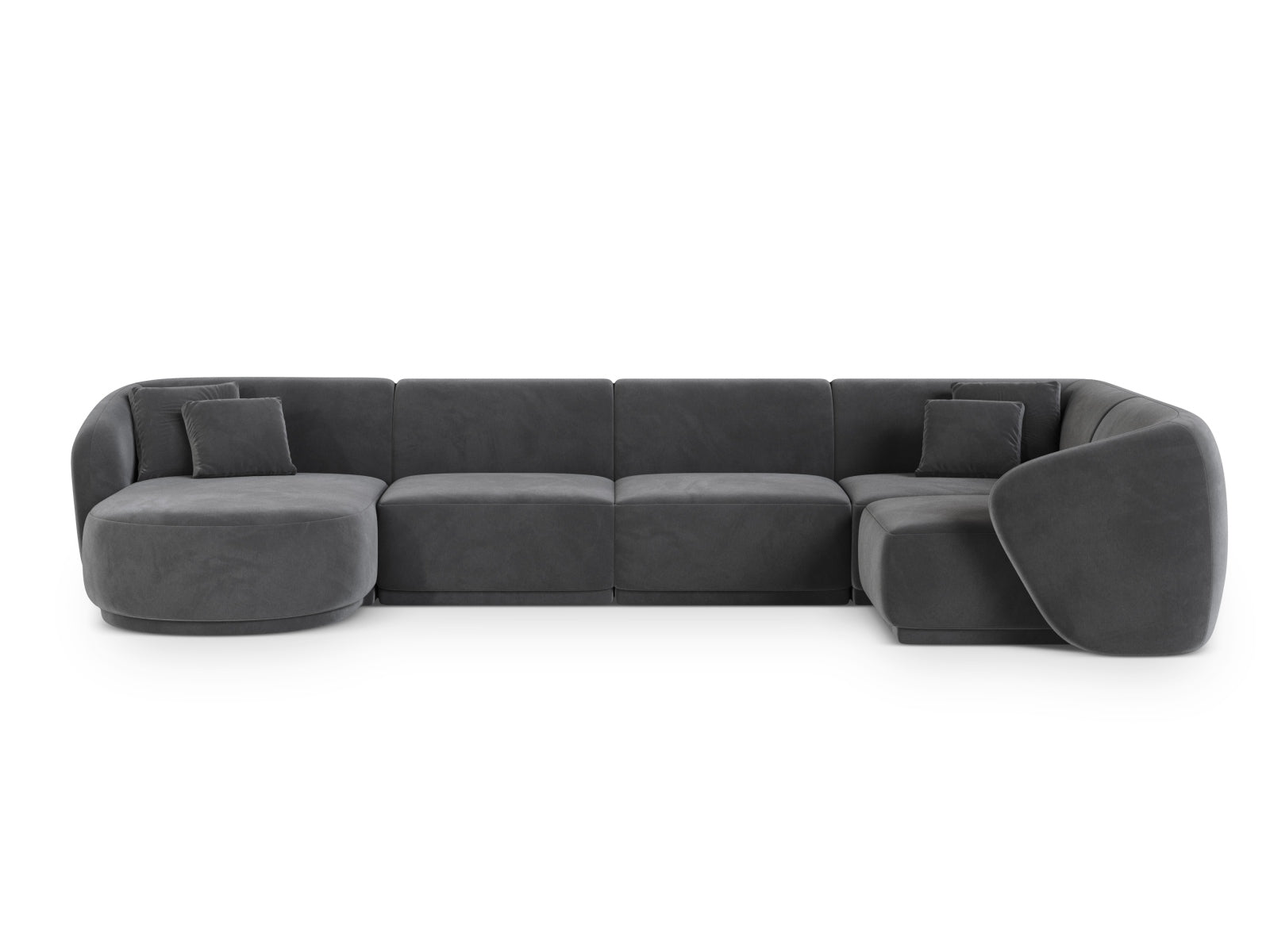 6-Sitzer Panoramic Ecksofa rechts Gomera in Dark Grey-Salvador präsentiert im Onlineshop von KAQTU Design AG. Ecksofa rechts ist von Cosmopolitan Design