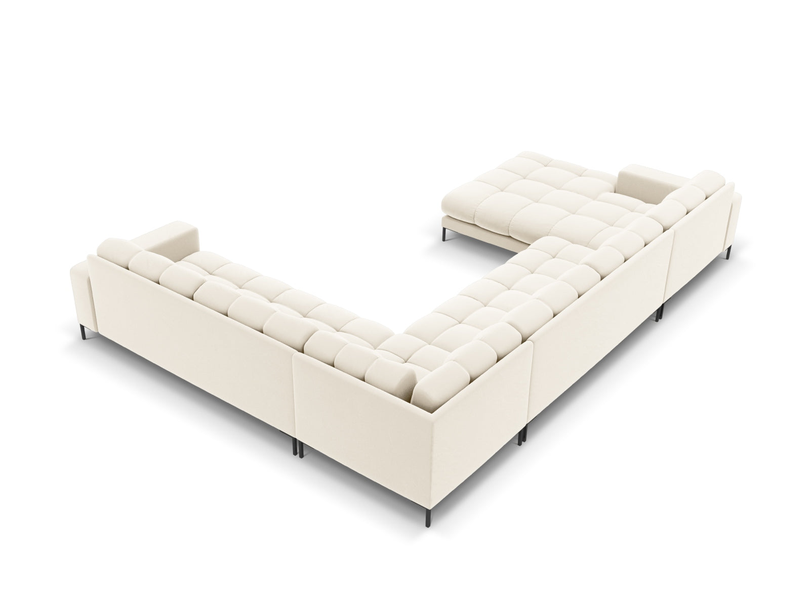 7-Sitzer Panoramic Ecksofa rechts Bali in Light Beige-Bluvel präsentiert im Onlineshop von KAQTU Design AG. Ecksofa rechts ist von Cosmopolitan Design