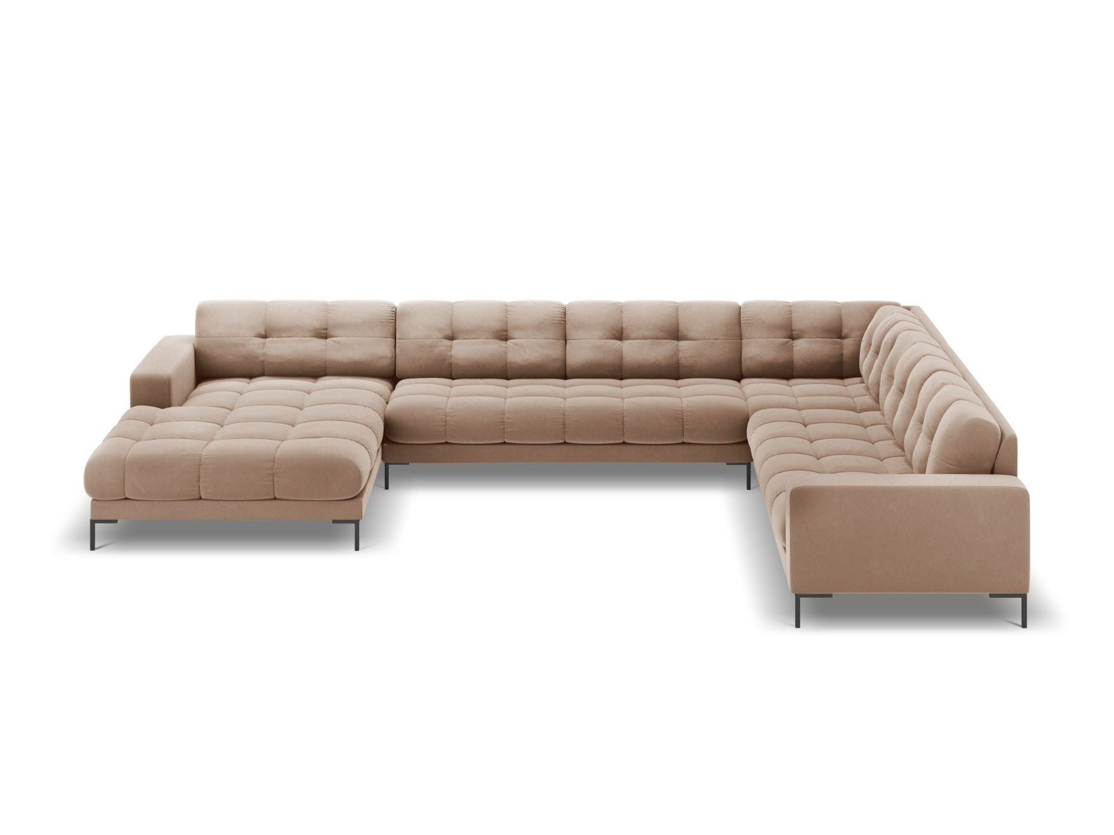 7-Sitzer Panoramic Ecksofa rechts Bali in Beige-Bluvel präsentiert im Onlineshop von KAQTU Design AG. Ecksofa rechts ist von Cosmopolitan Design