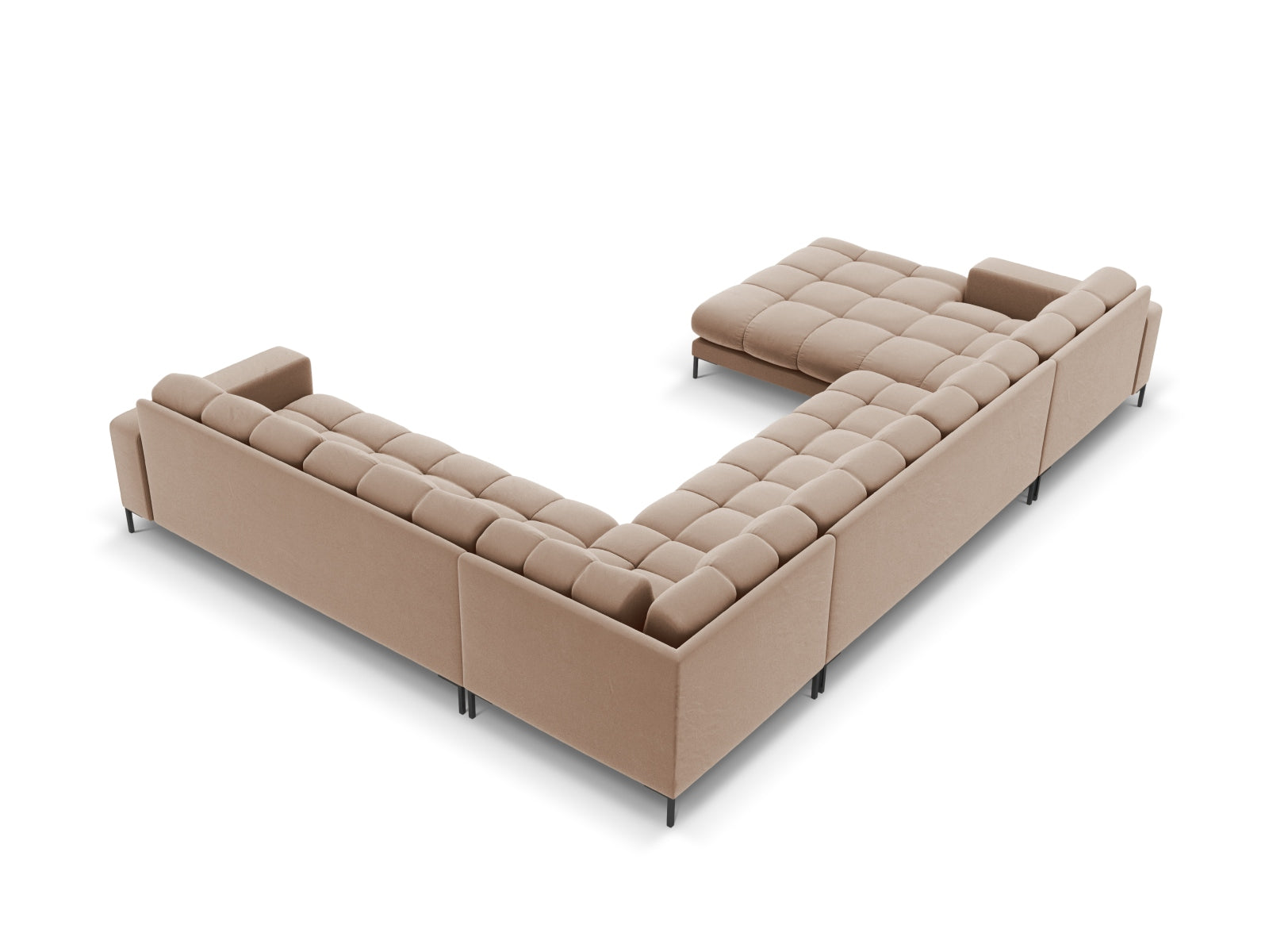 7-Sitzer Panoramic Ecksofa rechts Bali in Beige-Bluvel präsentiert im Onlineshop von KAQTU Design AG. Ecksofa rechts ist von Cosmopolitan Design