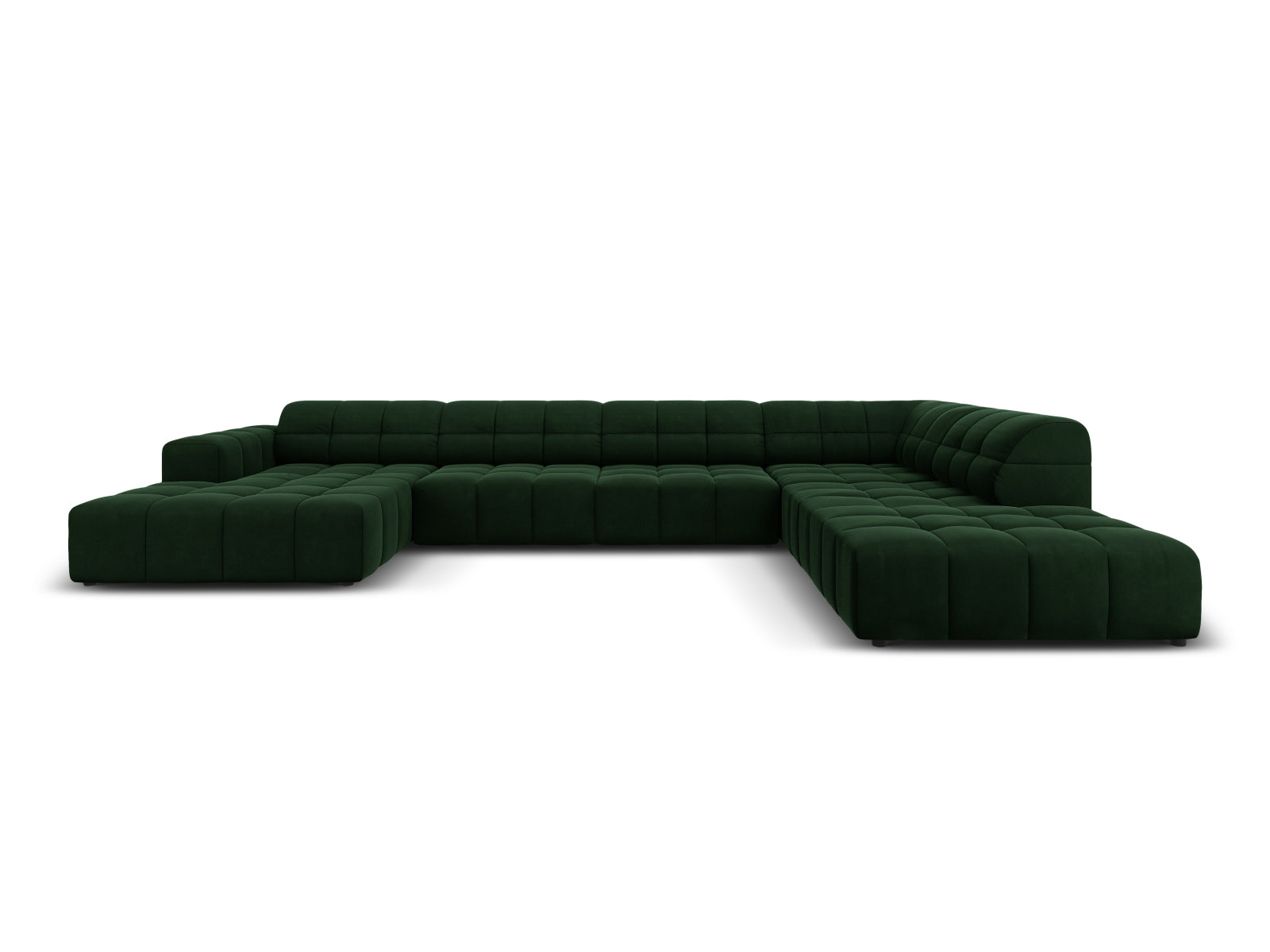 Chicago Velour Panoramic Ecksofa rechts 7 Sitzer 262cm in Bottle Green präsentiert im Onlineshop von KAQTU Design AG. Ecksofa rechts ist von Cosmopolitan Design