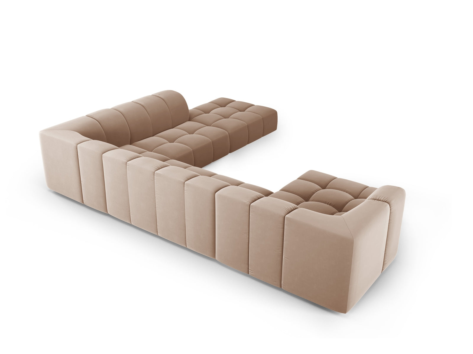7-Sitzer Modular Ecksofa Panoramic rechts Moritz in Beige-Bluvel präsentiert im Onlineshop von KAQTU Design AG. Ecksofa rechts ist von Cosmopolitan Design