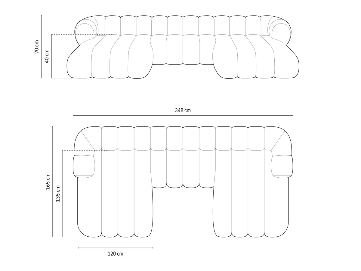 Koge Velour Panoramic Sofa 6 Sitzer 165cm in Chocolate-Vogue präsentiert im Onlineshop von KAQTU Design AG. 3er Sofa ist von Cosmopolitan Design