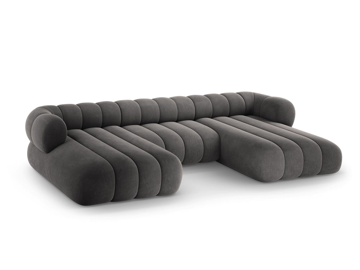 Koge Velour Panoramic Sofa 6 Sitzer 165cm in Grey-Vogue präsentiert im Onlineshop von KAQTU Design AG. 3er Sofa ist von Cosmopolitan Design