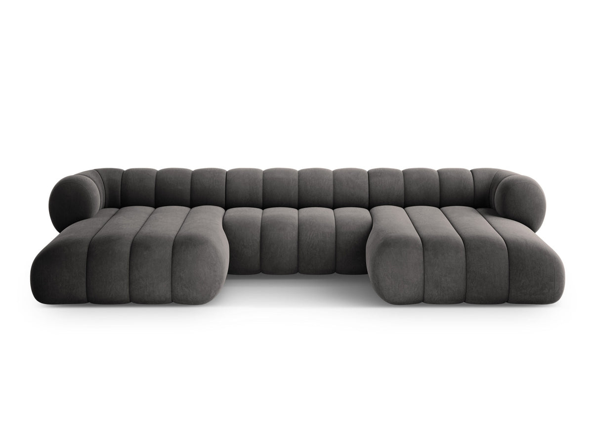 Koge Velour Panoramic Sofa 6 Sitzer 165cm in Grey-Vogue präsentiert im Onlineshop von KAQTU Design AG. 3er Sofa ist von Cosmopolitan Design