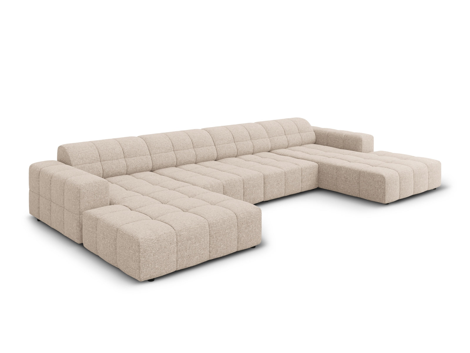 Beige Chicago Panoramic Sofa für 6 Personen, 166 cm, stilvolles Design von Cosmopolitan, ideal für moderne Wohnräume.